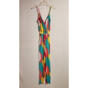 Cameo Vtg Y2K Mod Art to Wear Multicolor Crossover Jumpsuit Womens S Pockets